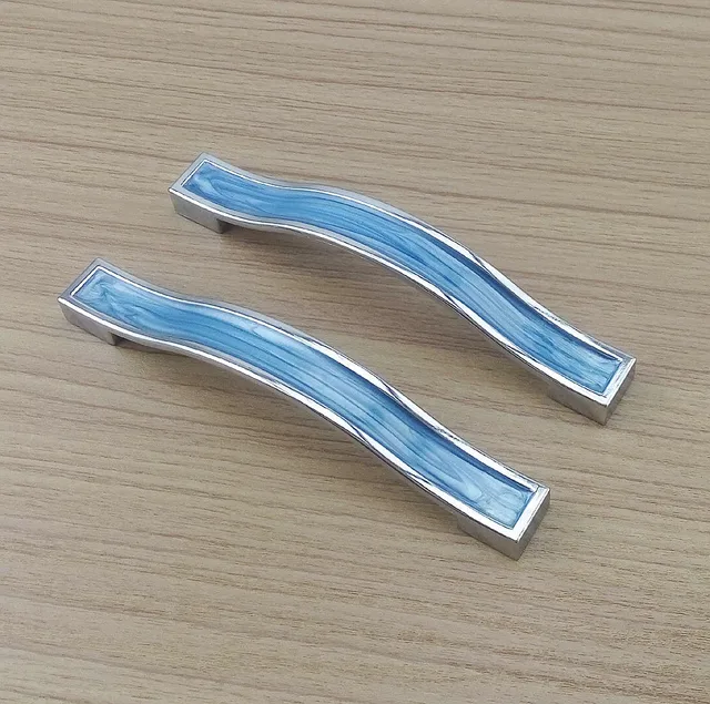 128 MM Blau Harz Möbel Hardware Griffe Küchenschränke Pull ... 128 MM Blau Harz Möbel Hardware Griffe Küchenschränke Pull ...