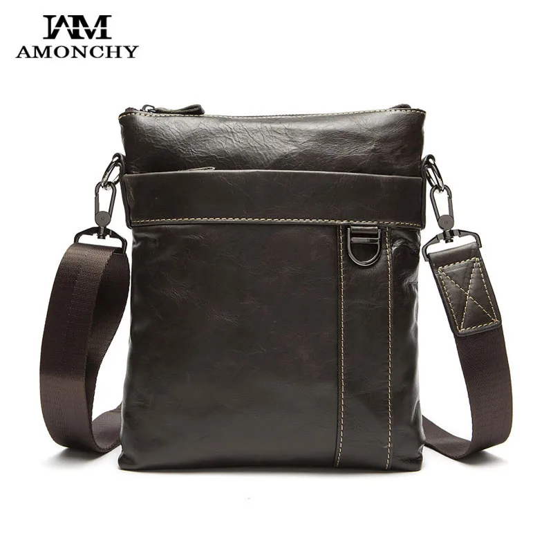 

2016 Hot Sale Men Messenger Bags Brand Genuine Leather Handbag Shoulder Bag Casual Fashion Men Crossbody Bags Black Flap Bag 10