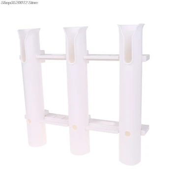 

Triplex-Row Fishing Rod Holder 3-Hole PP Plastic Socket Portable Pole Storage Boat Accessories