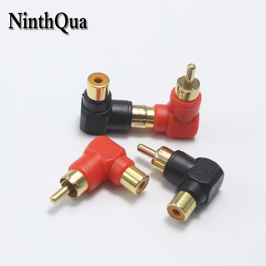 

1pcs RCA Right Angle Connector Plug Adapter 90 Degree Male To Female M/F 90 Degree Elbow Gold Plated Audio Adapter