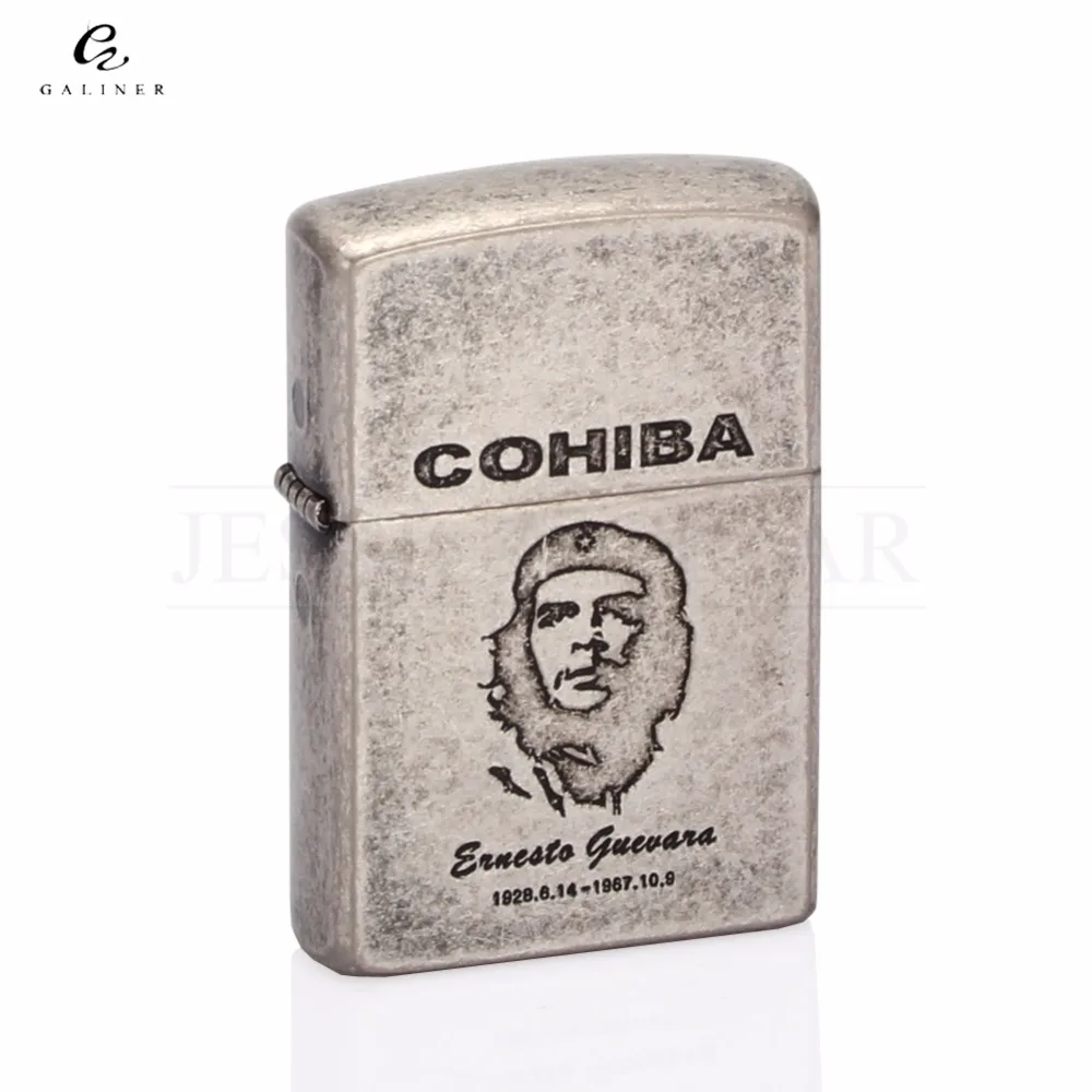 COHIBA классический металлический чехол, 2 фонарь, струйная зажигалка, ветрозащитная, Бутановая, газовая, для сигарет, зажигалки, голубое пламя, зажигалка для курильщика