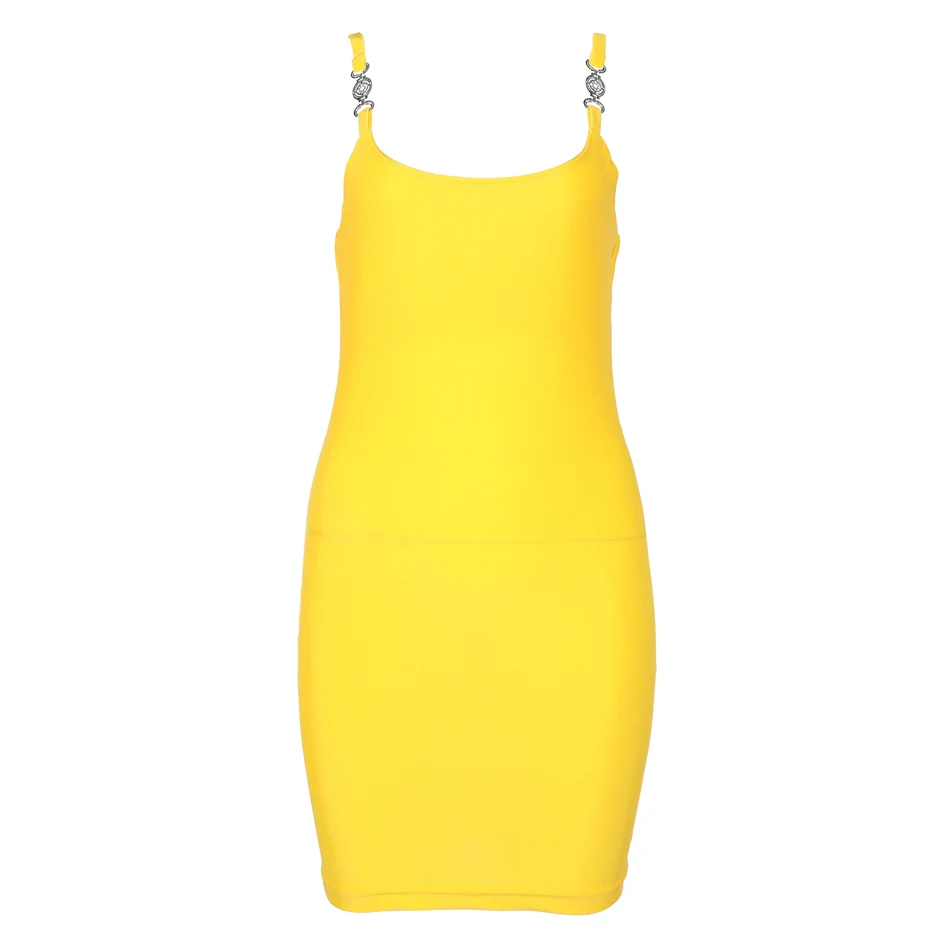 skin tight yellow dress