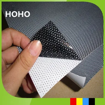 

Black One-Way Vision Perforated Print Media Vinyl Privacy Window Film Adhesive Glass Wrap Roll - 48"x78" (1.22m x 2m)