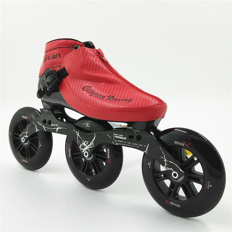 المهنية سرعة سكيت أحذية سباق التزلج جديد وصول الرجال/النساء حذاء تزلج بعجلات 3 125 ملليمتر عجلات بالغين/أطفال التمهيد فول الصويا لونا