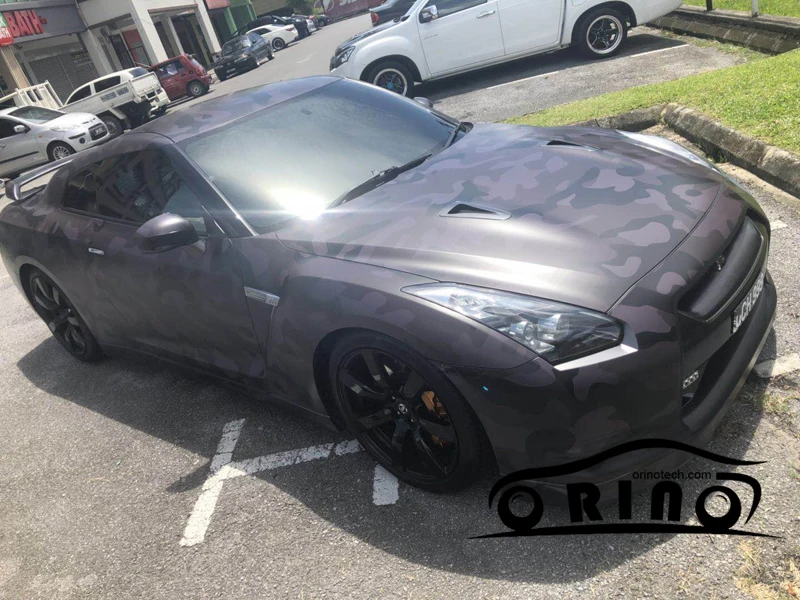 Black Grey Car Sticker Wrap-2
