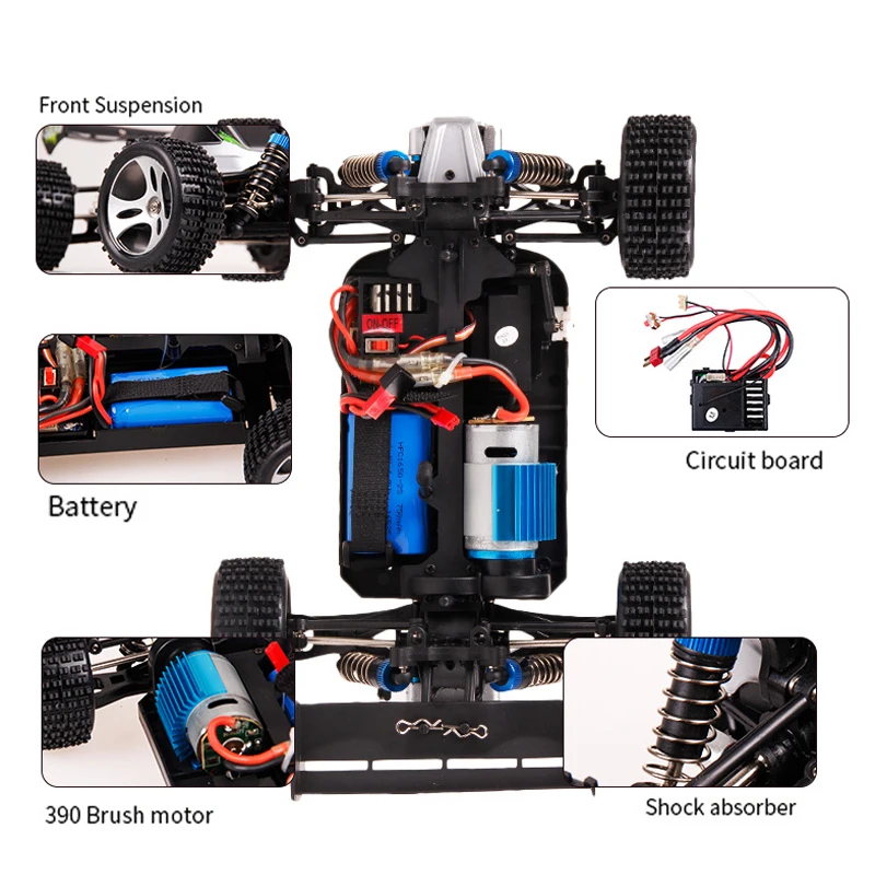 Vintagelll RC автомобиль 1:18 Электрический 2 4 г 4WD дистанционное управление короткий
