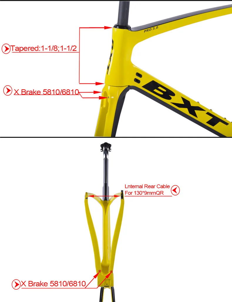 Clearance 2018 New Design BXT Carbon Road Bike Frame+Fork+Seatpost Toray T800 Chinese Bike Frame 49-56CM UD Carbon bicycle  Frames 48