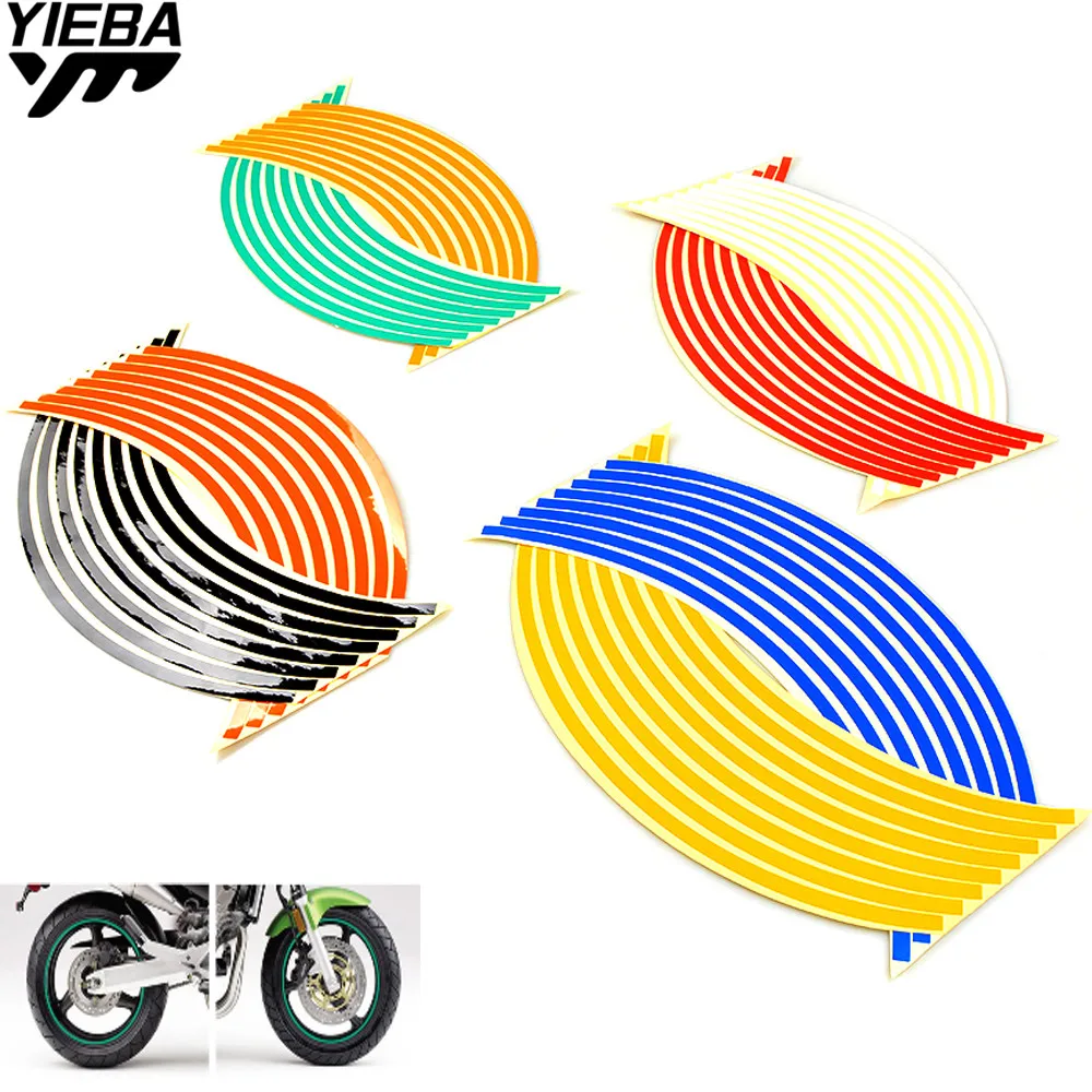 17/18inch wheel Strips Motorcycle Reflective Wheel Sticke For ducati 848 monster 696 yamaha FZ8 FZ-09 FJR1300A 1300 ABS XJR1300
