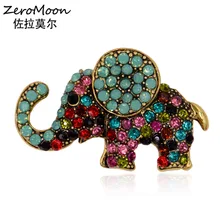 

Adorable Crystal Rhinestone Mini Elephant Brooch Metal Animal Pin Male Suit Accessory Women Garment Fashion Vintage Jewelry