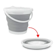 

Silicone Collapsible Outdoor Portable Bucket Durable and Space Saving for Car wash Fishing Watering and Loading Clothes 10L