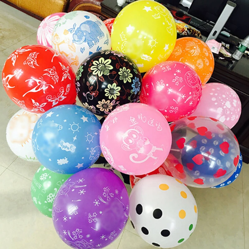 10 шт. 12 дюймов латексный Печатный воздушный шар для праздника вечерние Свадебные День рождения детская надувная игрушка игрушки