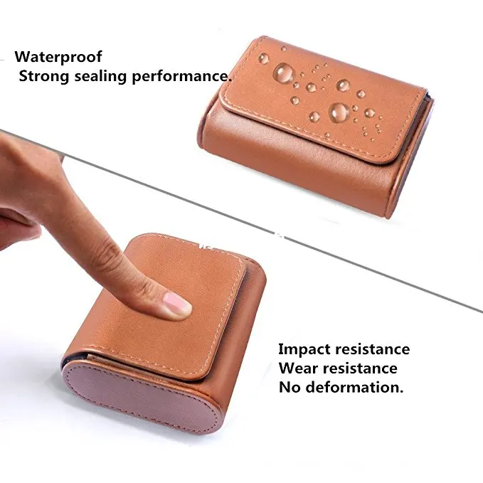 OKCSC In Ear Earphone Leather Case Bag Headphone Portable Box Headset Upgrade Cable Accessories Adapter Balance Plug Storage Bag
