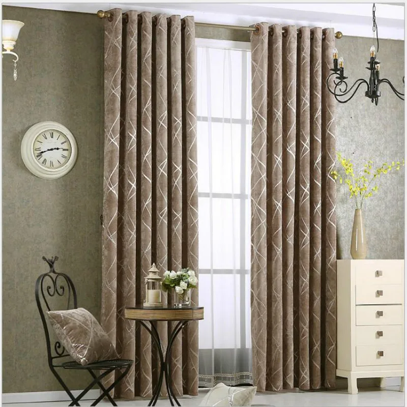 Online Shop Einfache Dicken Chenille Stoff Vorhange Fur Wohnzimmer
