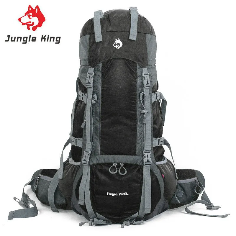Jungle King China High quality outdoor camping hiking bag nylon high tear strength adjusting 75+10L heavy backpack shoulders Jungle King China High quality outdoor camping hiking bag nylon high tear strength adjusting 75+10L heavy backpack shoulders