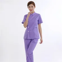 Больничное использование медицинская одежда спа красота униформа для салона стоматологическая клиника комплекты одежды воротник стойка медсестры униформа доктора Спецодежда