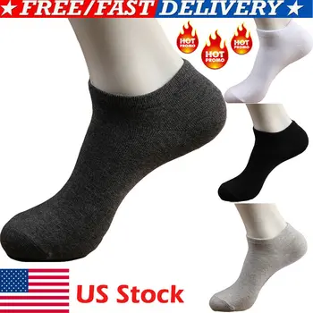 

Hot Mens No Show Socks Cotton Casual Solid Black Low Cut Cotton Thin Breathable Boat Shoe Liners Comfortable Summer One Size