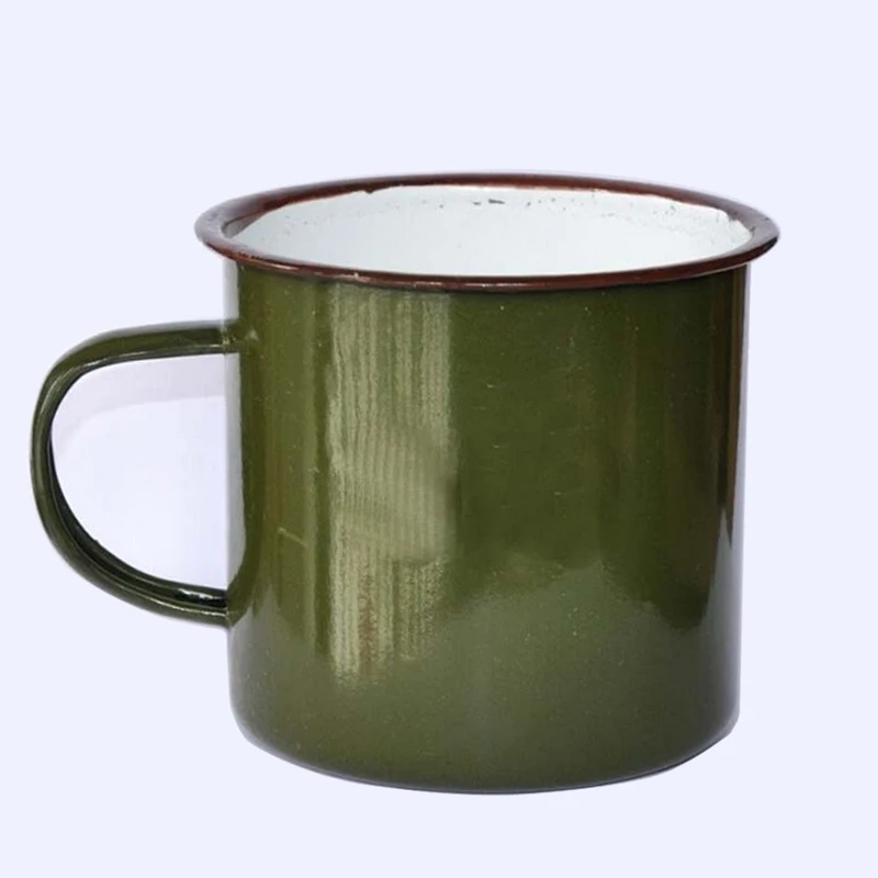 Military Green Enamel Mug Coffee/Milk/Tea Enamel Mug Drink Cup for Home