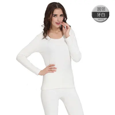 Осень и зима высокое качество шерсть хлопок термобелье кальсоны набор для мужчин и женщин любителей толстая верхняя одежда пижамный комплект - Цвет: Белый