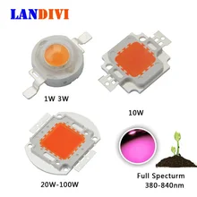 

Led chip full spectrum 380-840nm 1w 3w 10w 20w 30w 50w 80w 100w high power led bead for plant growing light emitting diodes 3w