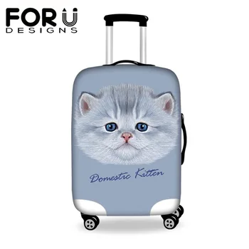 

FORUDESIGNS Protective Suitcase Elastic Dust Cover Trolley Animals Printed Luggage Case For 18~30 inch 3D Cat Travel Accessories