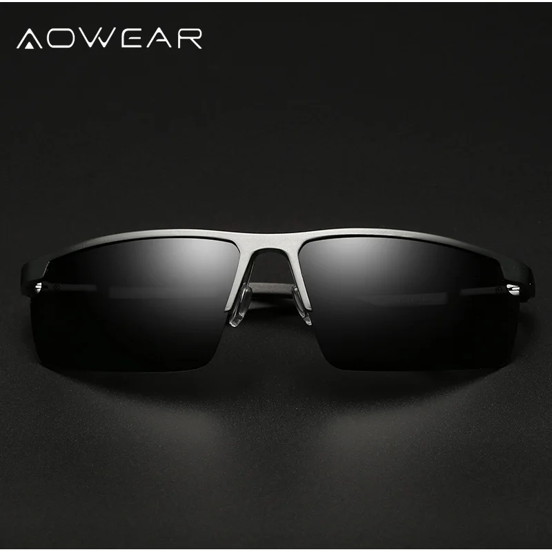 

AOWEAR 2018 Summer Men Sunglasses Polarized Mirror Rimless Sun Glasses Male Genuine Aluminum Magnesium Eyewear for Driving Gafas