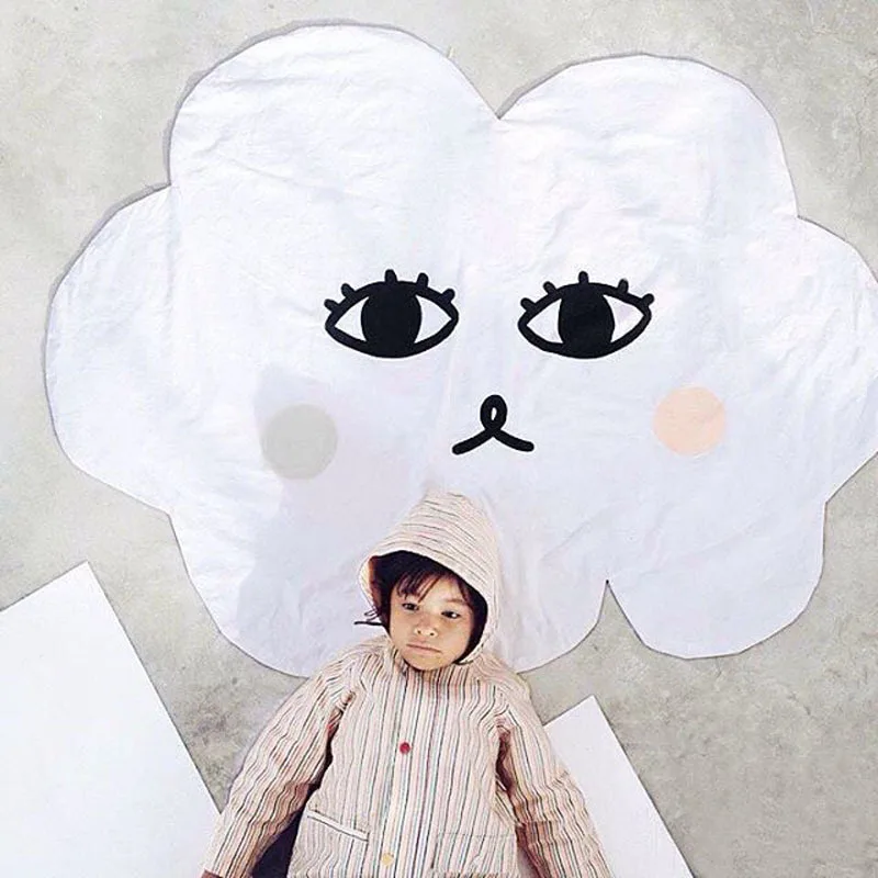Nordic Lovely Clouds Cotton Play Mat Sweet Face Cloud Toys Rugs Baby Room Carpet Cushion Round Pad Newborn Kids Cartoon Blanket (2)