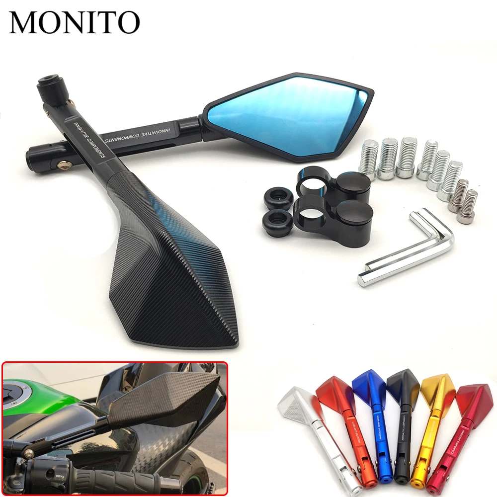 

Universal CNC Motorcycle Rear View Mirror Motorbike Rearview Side Mirror For SUZUKI HAYABUSA/GSXR1300 DL650 SFV650 SV650 B-KING