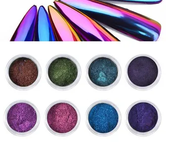 

50pcs 0.3g Chameleon Mirror Nail Glitters Powder DIY Nail Chrome Pigment Dust Manicure Nail Art Decoration Tools