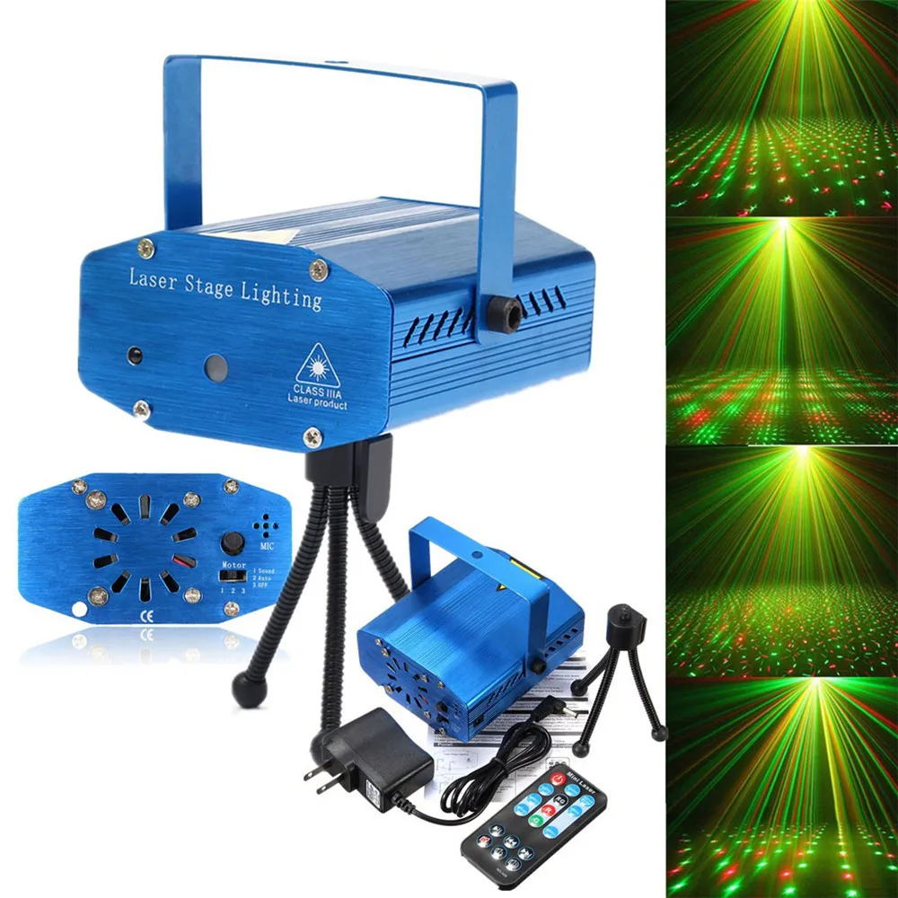 New light Stage Shining Lamp Sound Activation Stage Laser Star Starry Effects Projector Green Red Lights