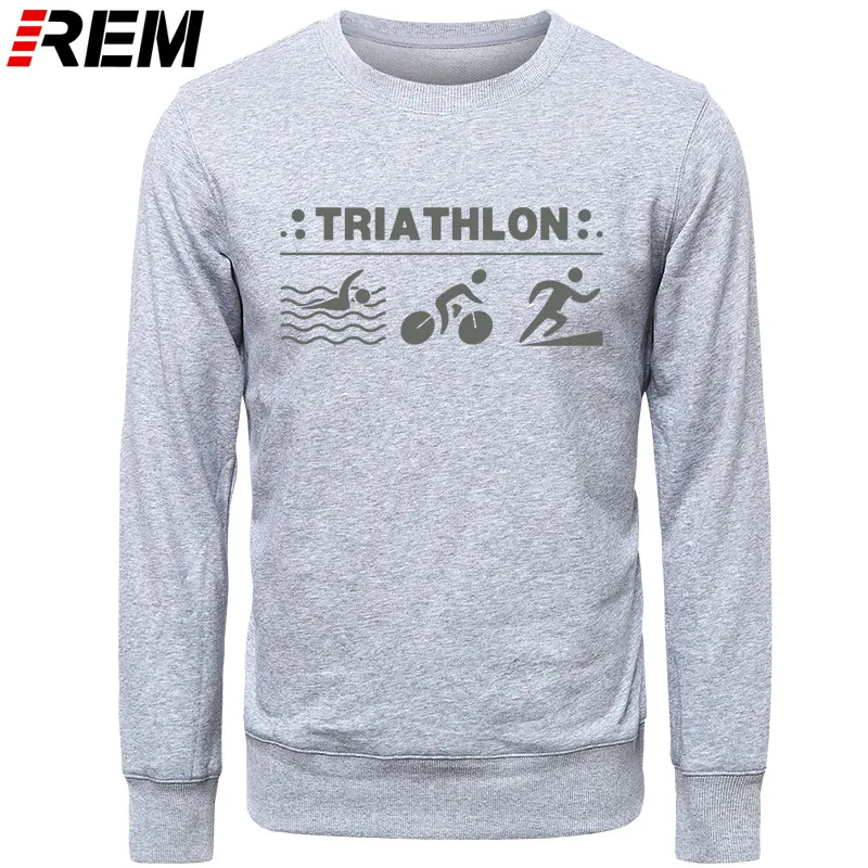 REM Харадзюку Триатлон Ironman Finisher Cycle Runer Swimer Печатный бутик мужские повседневные топы унисекс Толстовки, Толстовки - Цвет: GRAY GRAY