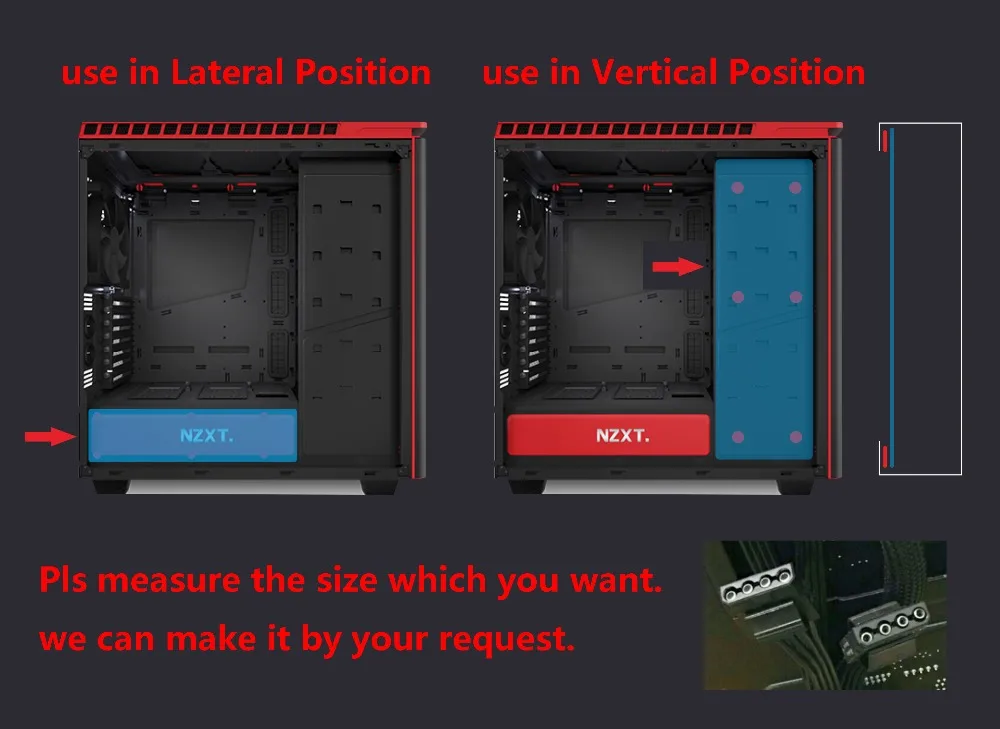 Buy  Custom-made Case Backplate Light Board Cover Size 440*140mm 4Pin use for Computer Case Display Liqu