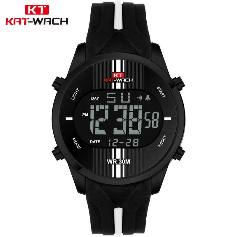 

2018 New Men Watches KAT-WACH Brand Fashion Military Sport Watch Men's Waterproof Silicone LES Quartz Digital Watches Male Clock