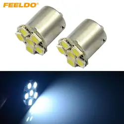 FEELDO 40 шт. Белый 1157 BAY15D 6SMD 5050 Включите парковка обратного тормозного автомобиля светодиодный свет лампы