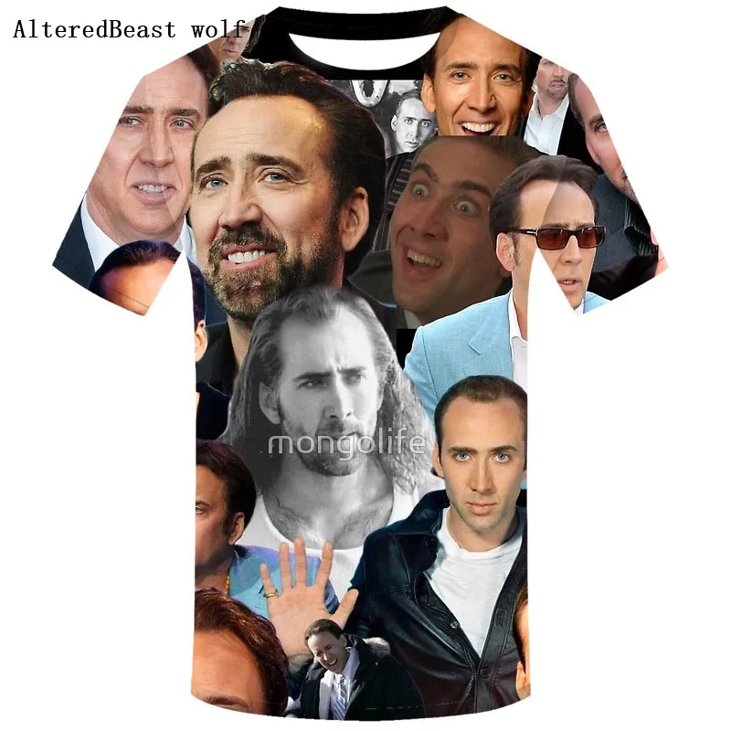 

Nicolas Cage Overload Paparazzi 3d T Shirts Summer T-Shirt For Men funny Casual Tee Shirt Men's Short Sleeve T-Shirts