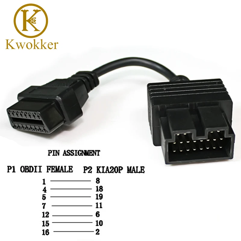 

KIA 20 Pin To 16 Pin OBD2 Adapter Car Cable FREE SHIPPING