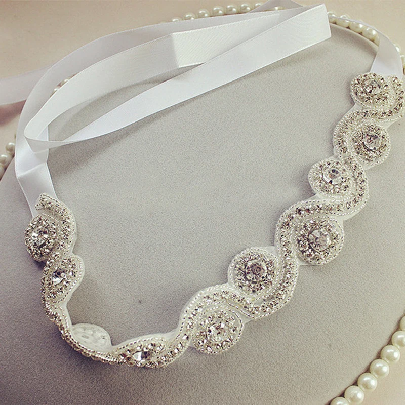 Mandy 2016 Wedding Accessories Appliqued Artificial Diamonds Handmade Manual Cutting Wavy Soft Yarn or Satin Belts | Свадьбы и