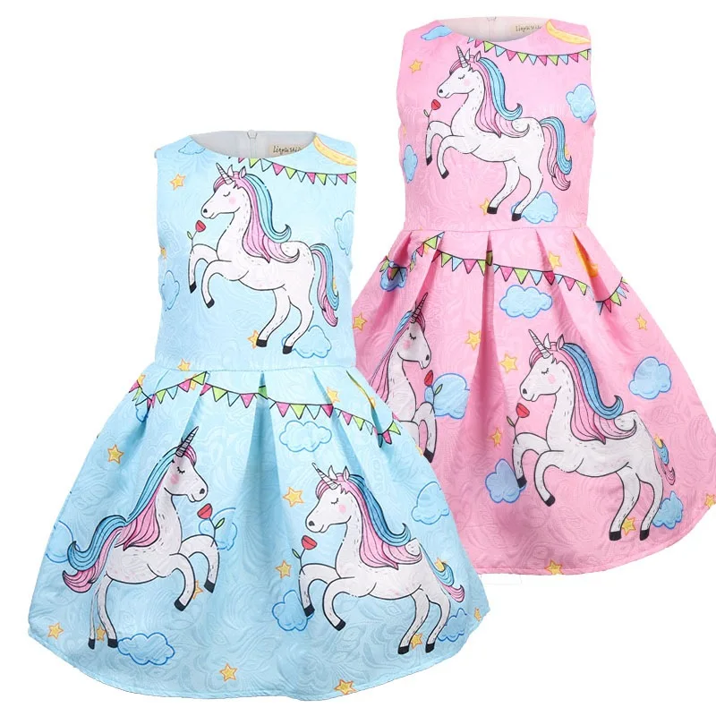 

Baby Summer Princess unicorn mask party Dresses Children Clothing For Girls 2019 Halloween Birthday Party Vestidos Christmas Dre