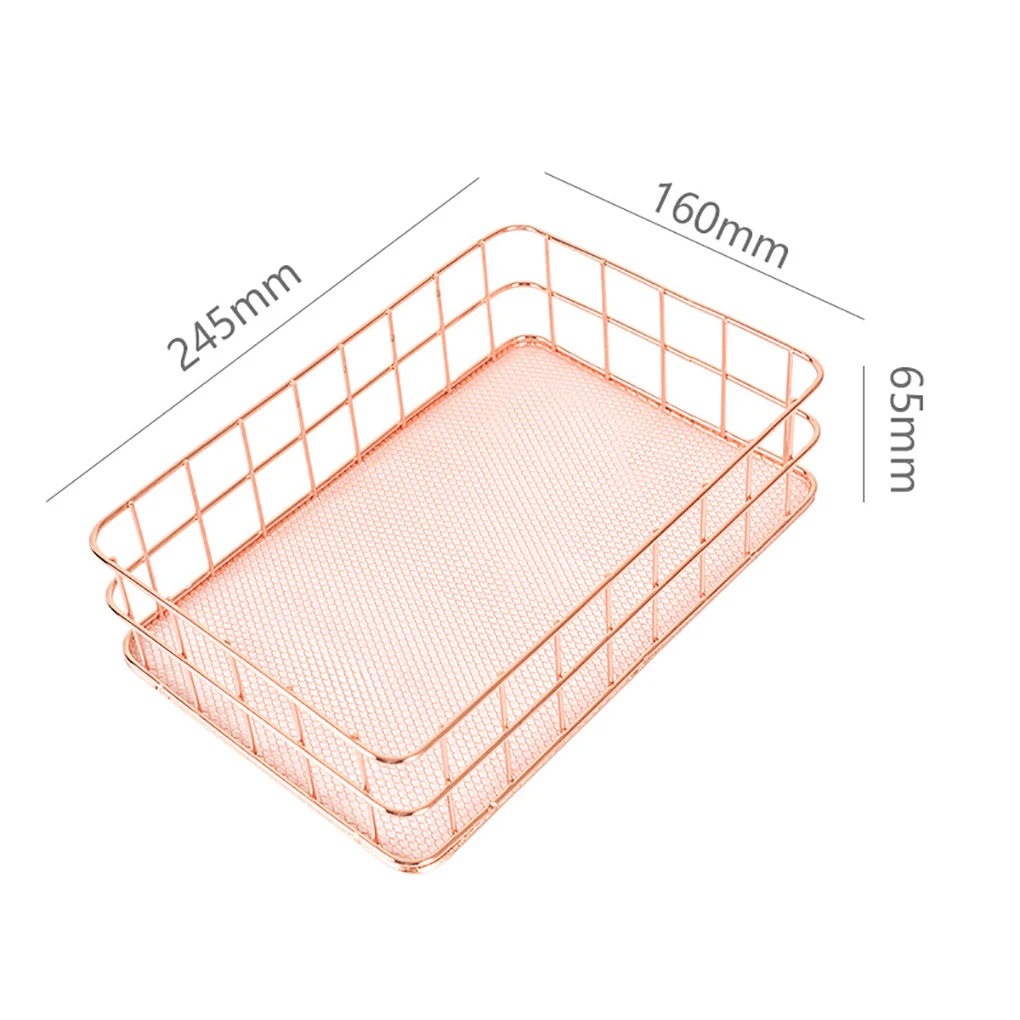 Новое поступление домашний скандинавский стиль Железный розовый золотой прямоугольник настольное домашнее хранилище корзина Органайзер карандаш кисть чашка Косметика журнал