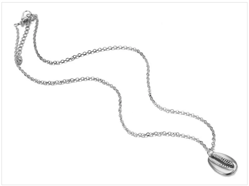 SRCOI винтажное модное ожерелье в виде раковины золотого и серебряного цвета, ожерелье в виде раковины в стиле бохо, простая Морская раковина, Океанский пляж, богемное ювелирное изделие, колье