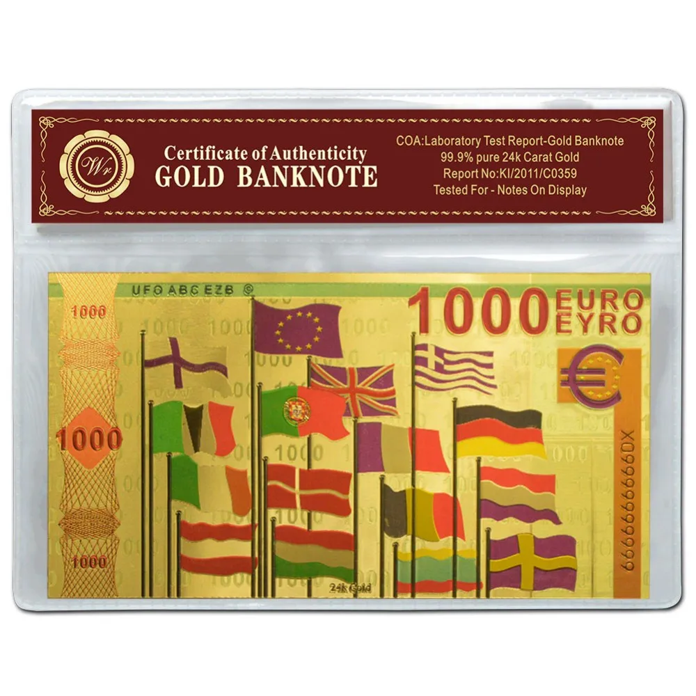 В европейском стиле золото красочные 1000 декоративные деньги подарок с рамкой