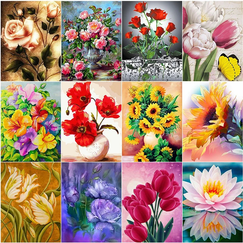 HUACAN-5D-Diy-Diamond-Embroidery-Flower-Mosaic-Full-Square-Diamond-Painting-Sunflower-Rhinestone-New-Year-Home