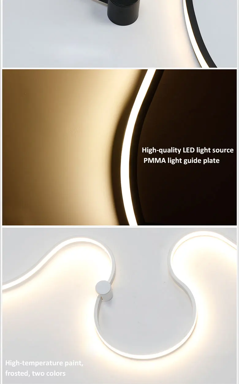 Moderno e Minimalista Lâmpada de Parede Pintura de Ferro Sala de Estar Conduziu a Iluminação Ac96-265v do Quarto Criativo Preto Branco Levou Interior Decoração Faça Você Mesmo - 12 Luzes e Iluminação