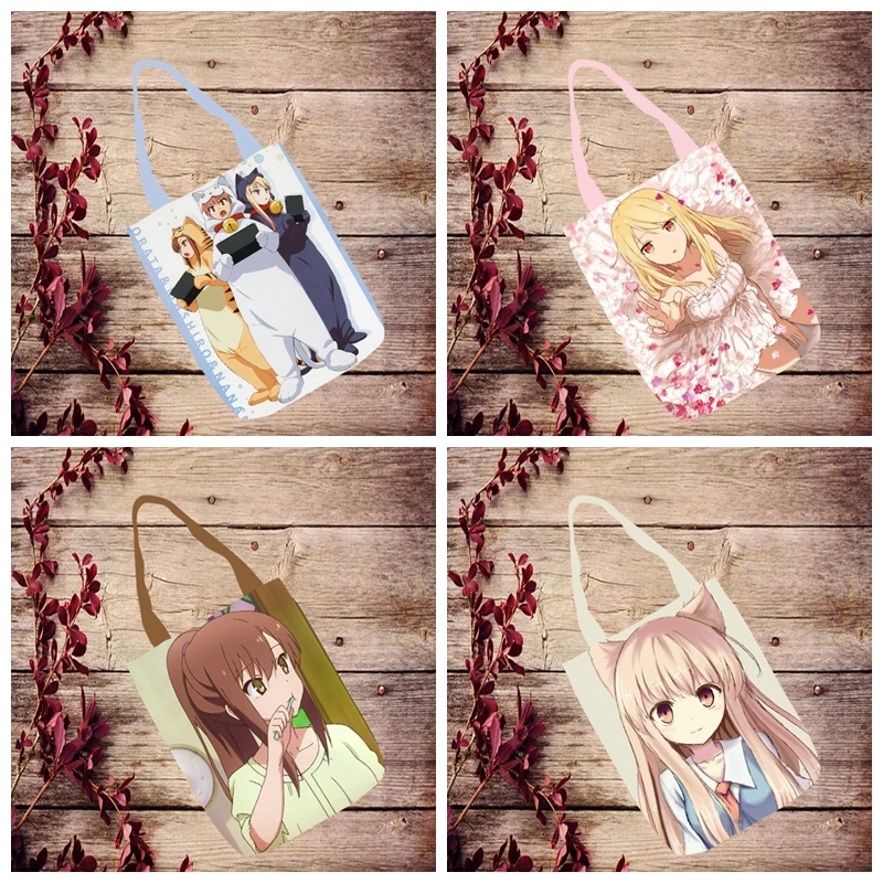 

COOL Pet Girl Sakurasou Heart Fashion Anime Foldable Handbag Canvas Shopping Bag Casual Shoulder Bags Customized Girls New