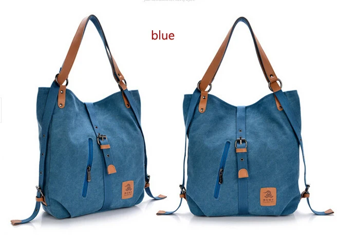 Новинка, винтажный холщовый рюкзак, женская сумка на плечо, женский рюкзак в консервативном стиле, школьные сумки, рюкзак для путешествий, mochila feminina - Цвет: Синий