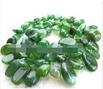 

Free shipping >>@ >818 New 8-12mm green crack agate flat freeform loose Beads 15" 5pc