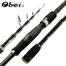 Obei Fishing Rod 2.1M/2.4M ML Energy Carbon Fiber Spinning Telescopic Rods 6 Sections Journey Rod Lure Fishing Deal with sea rod
