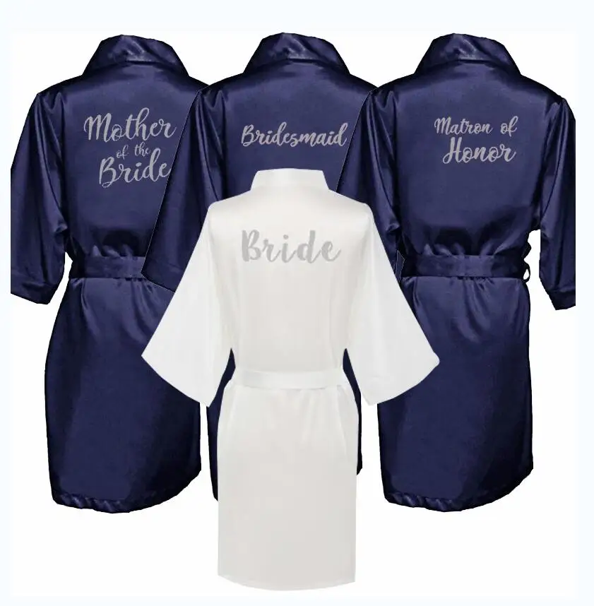 

new bride's babe bridal robes navy robe hen party getting marrried gift babe of honor bridesmaid kimono bride robes