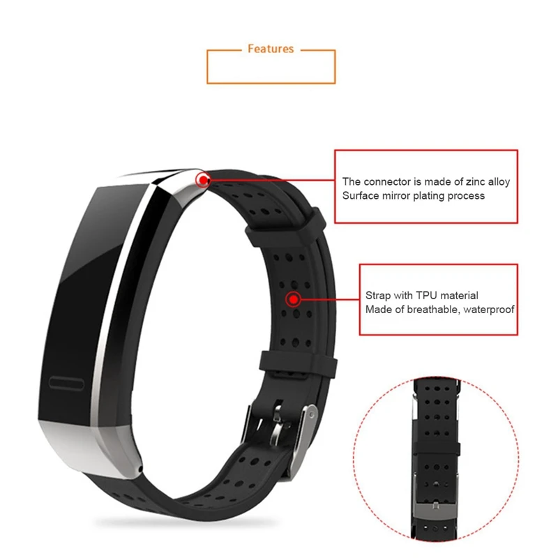 Mijobs huawei Band 2 Pro ремешок силиконовый браслет для huawei Band 2 Pro B29 B19 с металлическим адаптером замена инструмента