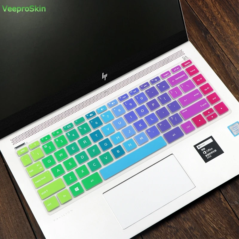 Rainbow Colorful Keyboard Cover Compatible 2019 2018 HP 14 Laptop/HP Pavilion X360 14 Laptop 14M-BA 14M-CD 14-BF 14-BW 14-cm 14-CF Series 14M-CD0001DX 14M-CF0020UR 14-CF0014DX Protective Skin 