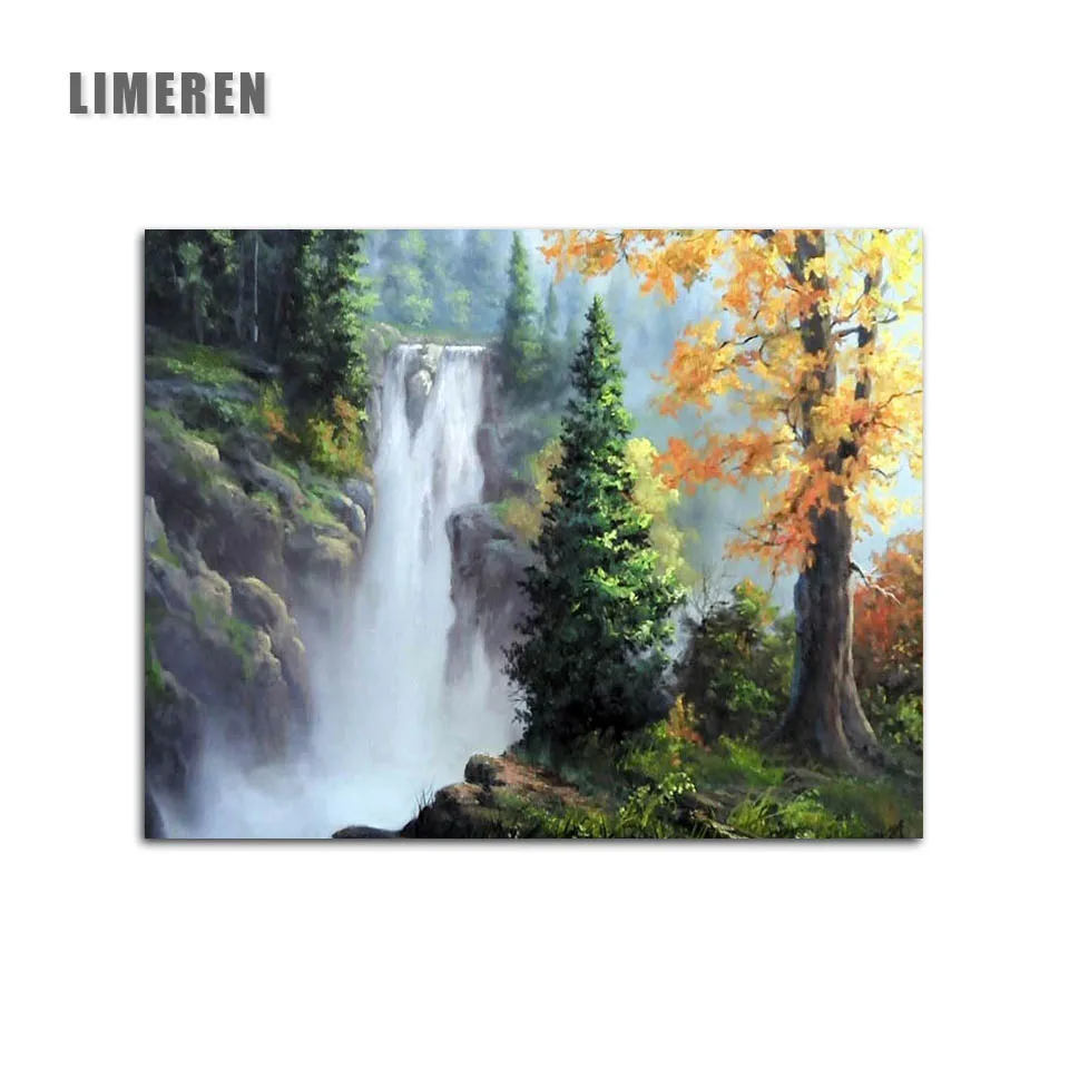 

Unframed Waterfall Trees Valley Painting By Numbers Natural Scene Coloring By Numbers